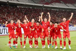 U23 Việt Nam trở thành đội bóng đầu tiên trong lịch sử giải đấu giành 3 chức vô địch liên tiếp. (Ảnh: VFF/TTXVN phát)