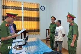 Các đối tượng liên quan bị khởi tố về hành vi lừa đảo chiếm đoạt tài sản. (Ảnh: TTXVN phát)
