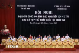 Các đại biểu Quốc hội tỉnh Bắc Ninh tại Kỳ họp. (Ảnh: Thanh Thương/TTXVN)