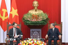 Tổng Bí thư Tô Lâm tiếp Đại sứ Anh tại Việt Nam Iain Frew. (Ảnh: Thống Nhất/TTXVN)