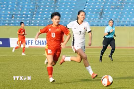 Việt Nam giành vé dự Vòng chung kết bóng đá U17 nữ châu Á 2026. (Ảnh: Trung Tuyến/TTXVN)
