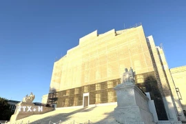 Trụ sở Tòa án Tối cao Mỹ đang được tu sửa ở thủ đô Washington D.C. (Ảnh: Đoàn Hùng/TTXVN)