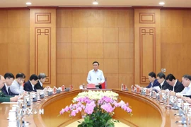 Thường trực Ban Bí thư Trần Cẩm Tú chủ trì Cuộc họp. (Ảnh: Phương Hoa/TTXVN)