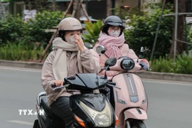 Bắc Bộ đêm và sáng trời rét. (Ảnh: Hoàng Hiếu/TTXVN)