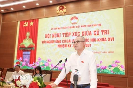 Ông Phạm Đại Dương, Bí thư Tỉnh ủy Phú Thọ phát biểu tại hội nghị. (Ảnh: Nguyễn Thảo/TTXVN)