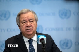 Tổng Thư ký Liên hợp quốc Antonio Guterres phát biểu tại New York, Mỹ. (Ảnh: THX/TTXVN)