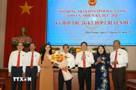 Ông Đồng Văn Thanh, Bí thư Tỉnh ủy Hậu Giang trúng cử Chủ tịch Hội đồng Nhân dân tỉnh Hậu Giang khóa X, nhiệm kỳ 2021-2026. (Ảnh: Duy Khương/TTXVN)