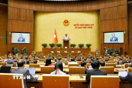 Chủ tịch Quốc hội Trần Thanh Mẫn phát biểu bế mạc Kỳ họp. (Ảnh: Doãn Tấn/TTXVN)