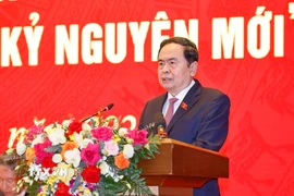 Chủ tịch Quốc hội Trần Thanh Mẫn phát biểu khai mạc và chỉ đạo Diễn đàn. (Ảnh: Doãn Tấn/TTXVN)