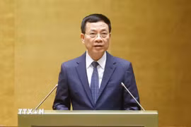 Bộ trưởng Bộ Khoa học và Công nghệ Nguyễn Mạnh Hùng phát biểu. (Ảnh: Doãn Tấn/TTXVN)