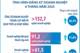 Số doanh nghiệp thành lập mới và quay trở lại hoạt động tăng 26,5%