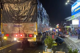 Hiện trường một trong ba vụ tai nạn. (Nguồn: Báo Người Lao động)