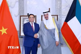 Thủ tướng Phạm Minh Chính hội đàm với Thủ tướng Nhà nước Kuwait Sheikh Ahmad Abdullah Al-Ahmad Al Sabah. (Ảnh: Dương Giang/TTXVN)