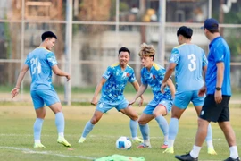 U22 Việt Nam sẵn sàng cho trận gặp U22 Lào. (Nguồn: VFF)