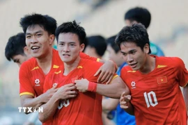 U22 Việt Nam quyết thắng U22 Thái Lan, giành huy chương Vàng SEA Games 33. (Ảnh: Minh Quyết/TTXVN)