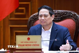 Thủ tướng Phạm Minh Chính chủ trì họp Thường trực Chính phủ về công tác chuẩn bị APEC 2027. (Ảnh: Dương Giang/TTXVN)