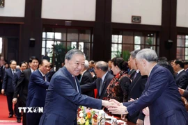 Tổng Bí thư Tô Lâm và các đại biểu tại Lễ kỷ niệm. (Ảnh: Thống Nhất/TTXVN)