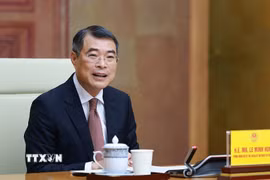 Thủ tướng Lê Minh Hưng phát biểu tại cuộc làm việc với Đoàn doanh nghiệp cấp cao Hội đồng Kinh doanh Hoa Kỳ-ASEAN (USABC). (Ảnh: Dương Giang/TTXVN)