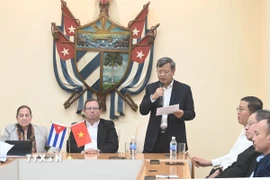 Đại sứ Việt Nam tại Cuba Lê Quang Long khẳng định mối quan hệ đặc biệt Việt Nam - Cuba. (Ảnh: Việt Hùng/TTXVN)