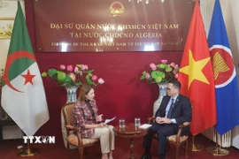 Quang cảnh cuộc phỏng vấn. (Ảnh: Mạnh Hùng/TTXVN)