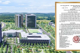 Quyết định thành lập trường do Thủ tướng Chính phủ ban hành ngày 30/12/2025 và ảnh phối cảnh của trường. (Ảnh: Trường Đại học Tâm Anh)