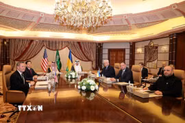 Phái đoàn Mỹ và Ukraine đàm phán tại Jeddah, Saudi Arabia hôm 11/3/2025. Ảnh: THX/TTXVN