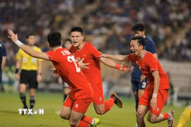 Đội tuyển Việt Nam sẽ gặp Lào ở trận ra quân vòng loại Asian Cup 2027. (Ảnh: Minh Quyết/TTXVN)