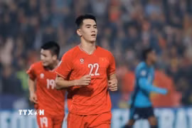 Tiến Linh được kỳ vọng sẽ giúp Tuyển Việt Nam thắng trận ra quân. (Ảnh: Minh Quyết/TTXVN)