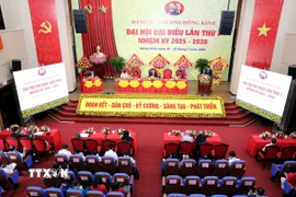 Quang cảnh Đại hội Đảng bộ phường Đông Kinh lần thứ I, nhiệm kỳ 2025-2030. (Ảnh: Văn Đạt/TTXVN)