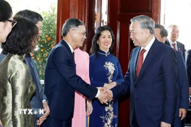 Tổng Bí thư Tô Lâm và các đại biểu. (Ảnh: Thống Nhất/TTXVN)