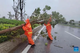 Trung Quốc tiếp tục ban hành cảnh báo màu cam về siêu bão Ragasa. (Nguồn: Xinhua)