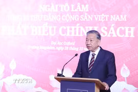 Tổng Bí thư Tô Lâm phát biểu. (Ảnh: Thống Nhất/TTXVN)
