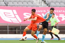 Tuyển Việt Nam vượt qua Yongin FC ở trận đấu thứ 2 tại Hàn Quốc. (Nguồn: VFF)