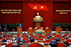 Tổng Bí thư Tô Lâm phát biểu bế mạc Hội nghị lần thứ hai Ban Chấp hành Trung ương Đảng khoá XIV. (Ảnh: Doãn Tấn/TTXVN)