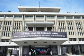Lễ viếng nguyên Ủy viên Bộ Chính trị, nguyên Chủ tịch nước Trần Đức Lương tại Hội trường Thống Nhất. (Ảnh: Linh Sơn/TTXVN)