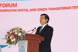 Phó Thủ tướng Chính phủ Mai Văn Chính phát biểu tại Diễn đàn. (Ảnh: Mỹ Phương/TTXVN)