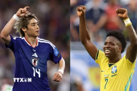 Brazil sẽ đối đầu Nhật Bản ở vòng 1/16 World Cup 2026. (Ảnh: AFP/TTXVN)