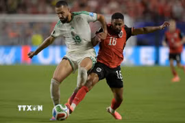 Algeria (áo trắng) cùng Áo giành hai tấm vé cuối cùng vào vòng knock-out World Cup 2026. (Ảnh: AFP/TTXVN)