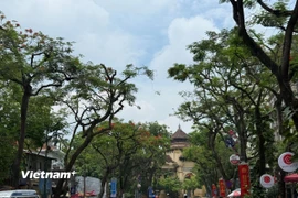Hà Nội ngày nắng, có nơi nắng nóng; chiều có thể có dông, đêm không mưa. (Ảnh: Vietnam+)