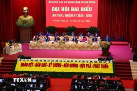 Phiên trù bị Đại hội đại biểu Đảng bộ các cơ quan Đảng Trung ương lần thứ nhất, nhiệm kỳ 2025-2030. )Ảnh: Văn Điệp/TTXVN)