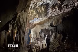 Hang Chạc Đen vừa mới phát hiện tại Vườn quốc gia Phong Nha-Kẻ Bàng (Quảng Trị). (Ảnh: TTXVN phát)