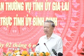Tổng Bí thư Tô Lâm phát biểu chỉ đạo. (Ảnh: Thống Nhất/TTXVN)