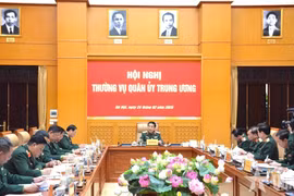 Đại tướng Phan Văn Giang chủ trì Hội nghị Thường vụ Quân ủy Trung ương. (Nguồn: Báo Quân đội Nhân dân)