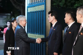 Ông Đỗ Văn Chiến, Ủy viên Bộ Chính trị, Bí thư Trung ương Đảng, Chủ tịch Ủy ban Trung ương Mặt trận Tổ quốc Việt Nam đến dự buổi lễ. (Ảnh: An Đăng/TTXVN)