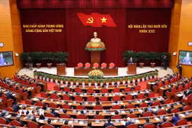 Tổng Bí thư Tô Lâm phát biểu bế mạc Hội nghị lần thứ hai Ban Chấp hành Trung ương Đảng khóa XIV. (Ảnh: Thống Nhất/TTXVN)