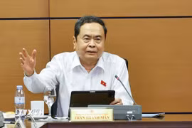 Chủ tịch Quốc hội Trần Thanh Mẫn, đại biểu Quốc hội Thành phố Hồ Chí Minh phát biểu. (Ảnh: Doãn Tấn/TTXVN)