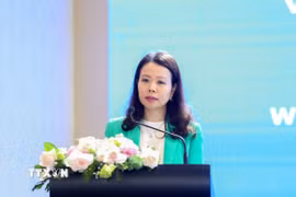Thứ trưởng Bộ Ngoại giao Nguyễn Minh Hằng phát biểu. (Ảnh: Giang Phương/TTXVN)
