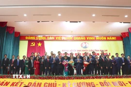 Ra mắt Ban Chấp hành Đảng bộ UBND tỉnh Gia Lai nhiệm kỳ 2025-2030. (Ảnh: Sỹ Thắng/TTXVN)