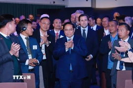 Thủ tướng Phạm Minh Chính dự Diễn đàn kinh tế Việt Nam-Thụy Điển. (Ảnh: Dương Giang/TTXVN)