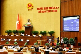 Quốc hội thông qua Nghị quyết của Quốc hội về việc sắp xếp đơn vị hành chính cấp tỉnh năm 2025. (Ảnh: Doãn Tấn/TTXVN)